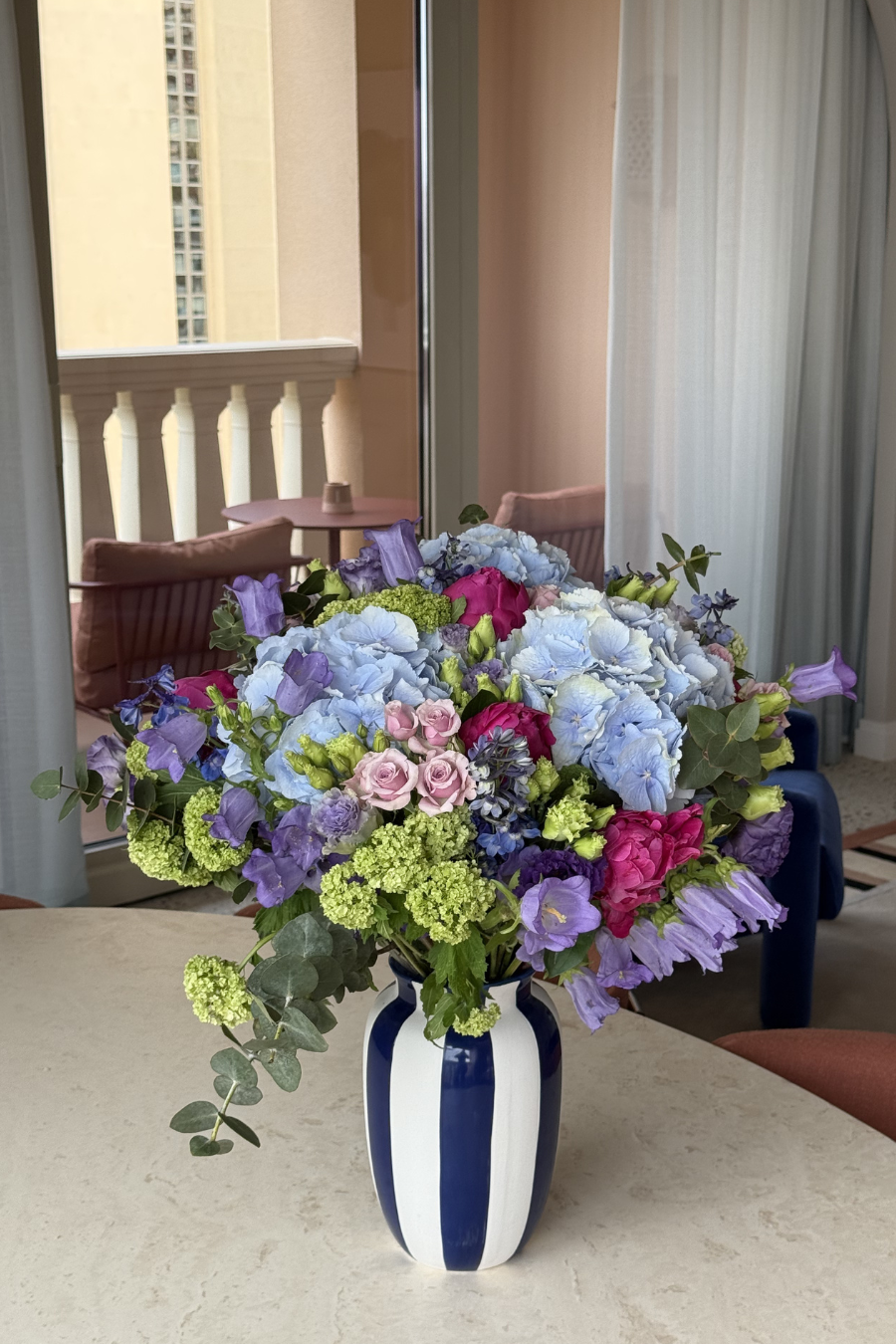 Bouquet Bleu & Rose L